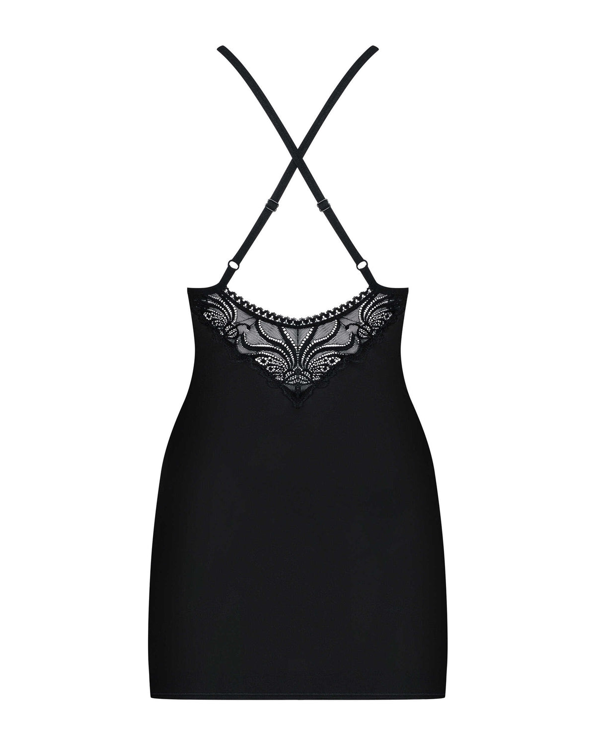 828-CHE-1 Nuisette et String - Noir