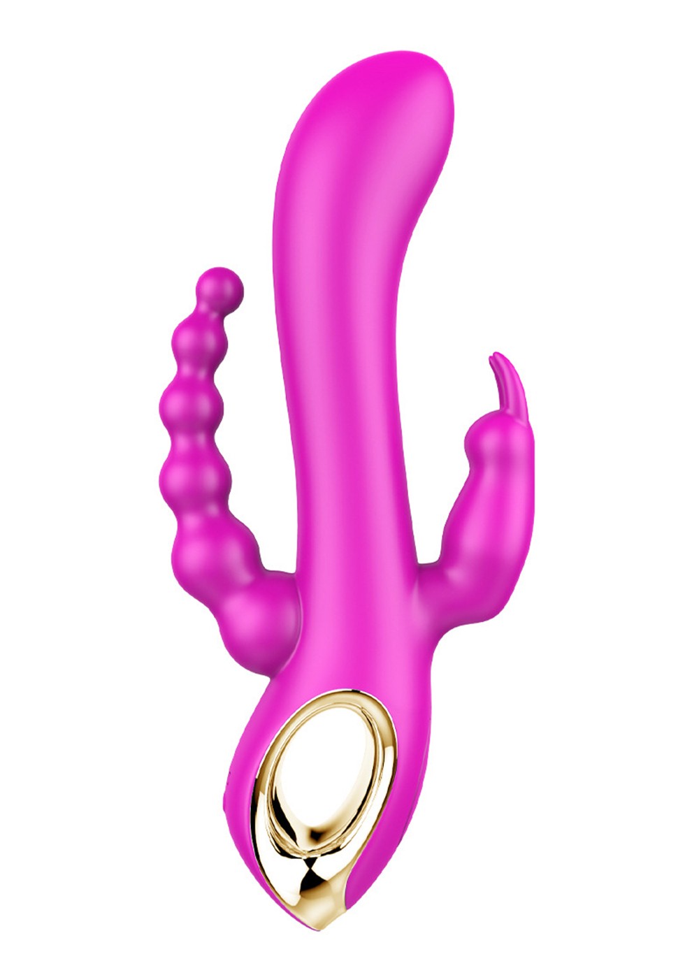 Vibromasseur Rabbit rose avec chapelet vibrant
