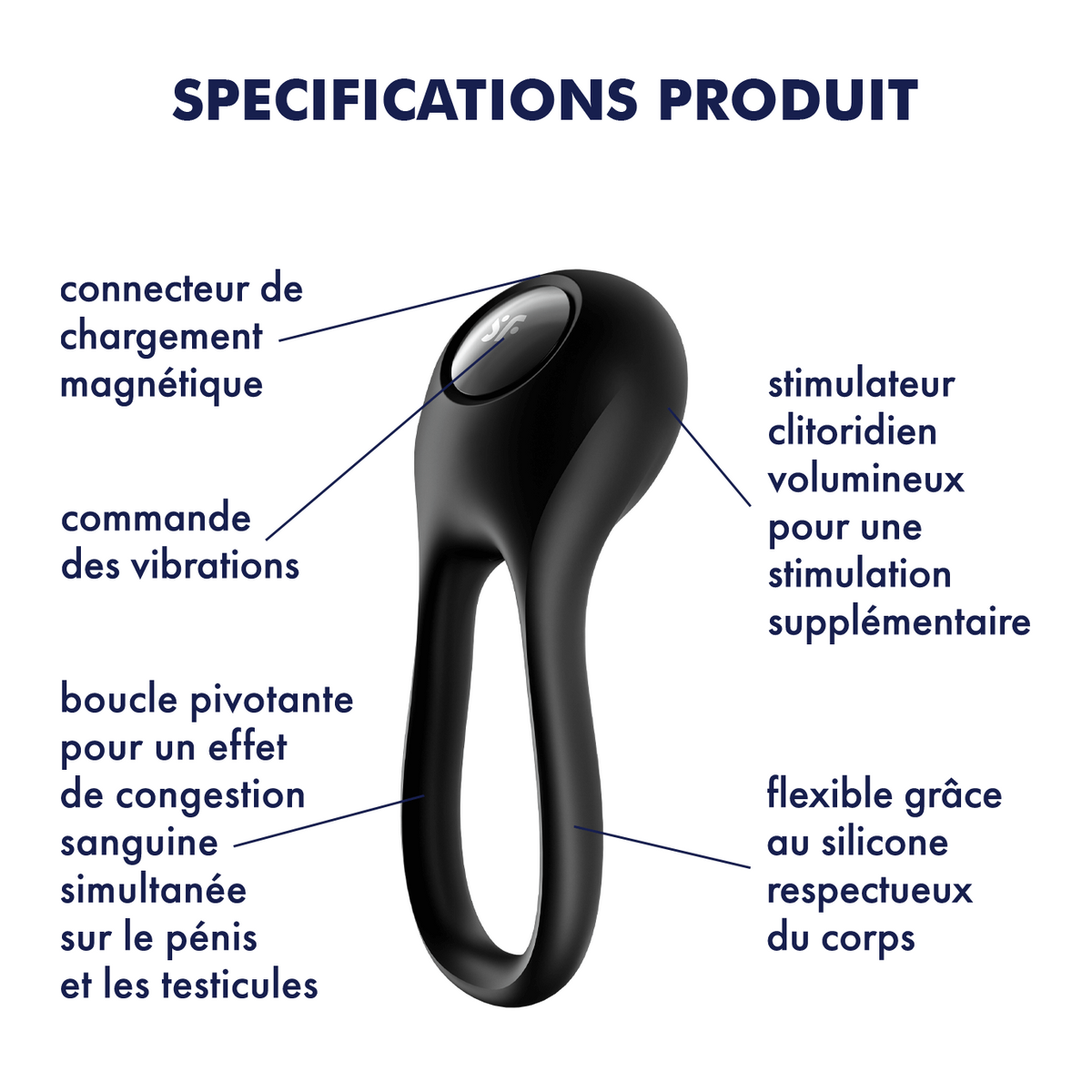 Majestic Duo - Noir Cockring Satisfyer