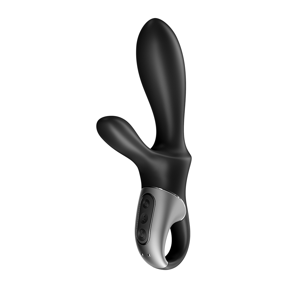 Vibromasseur rabbit noir USB, chauffant et connecté Heat Climax+ Satisfyer