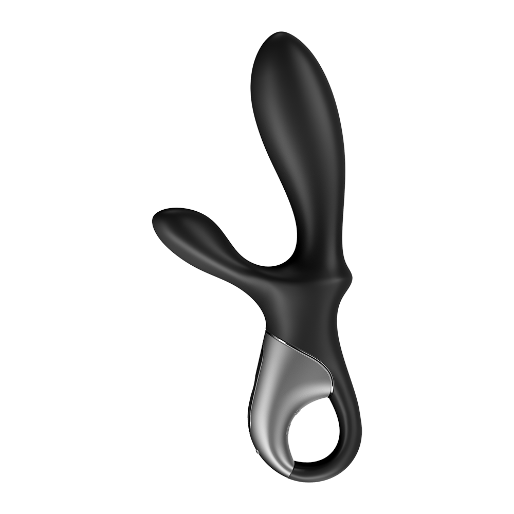 Vibromasseur rabbit noir USB, chauffant et connecté Heat Climax+ Satisfyer