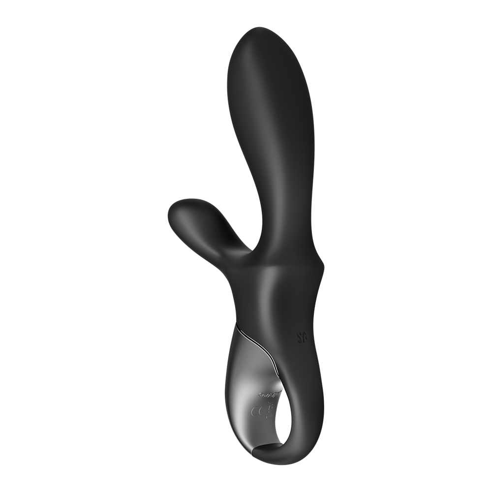 Vibromasseur rabbit noir USB, chauffant et connecté Heat Climax+ Satisfyer