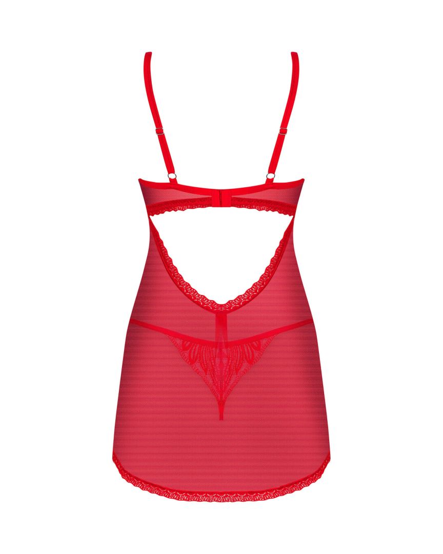 Chilisa babydoll et string - Rouge