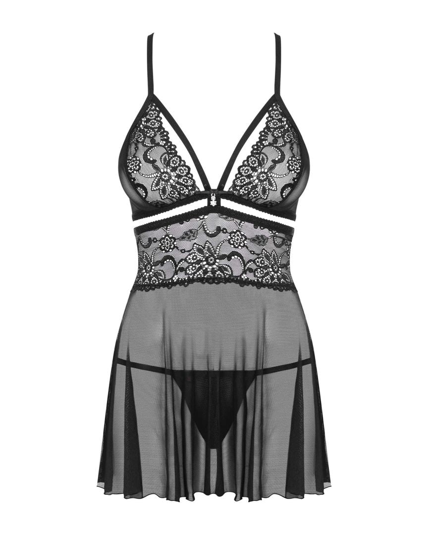 838-BAB-1 babydoll - Noir
