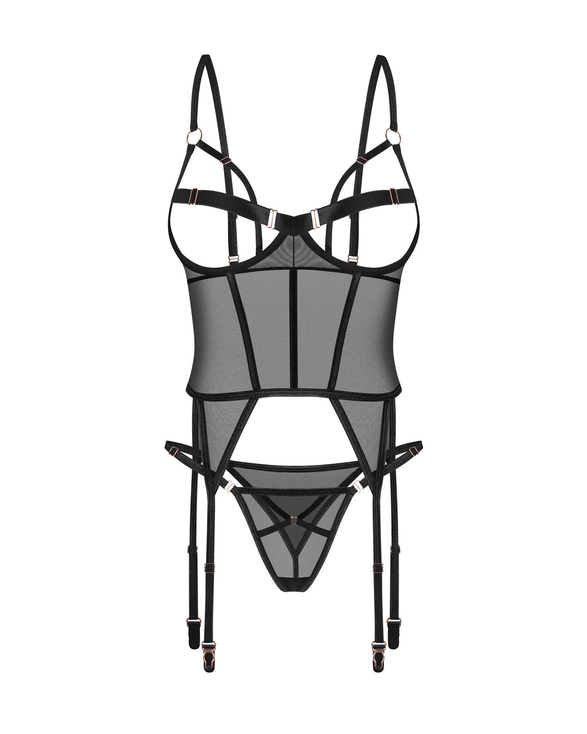 Euridia corset et string - Noirs
