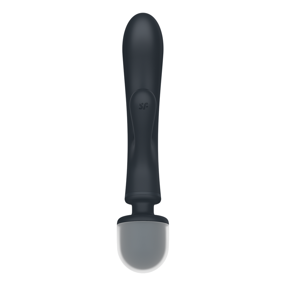2 en 1 Vibromasseur rabbit et wand noir USB Triple Lover Satisfyer