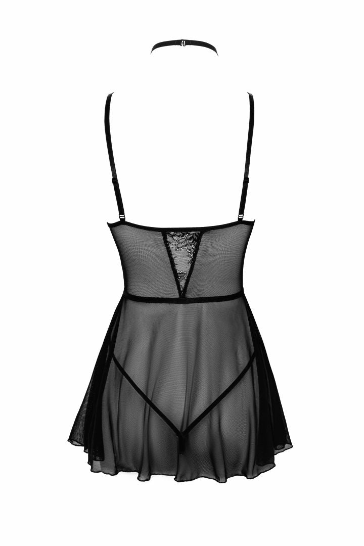 First Kiss 249 babydoll et collier - noire