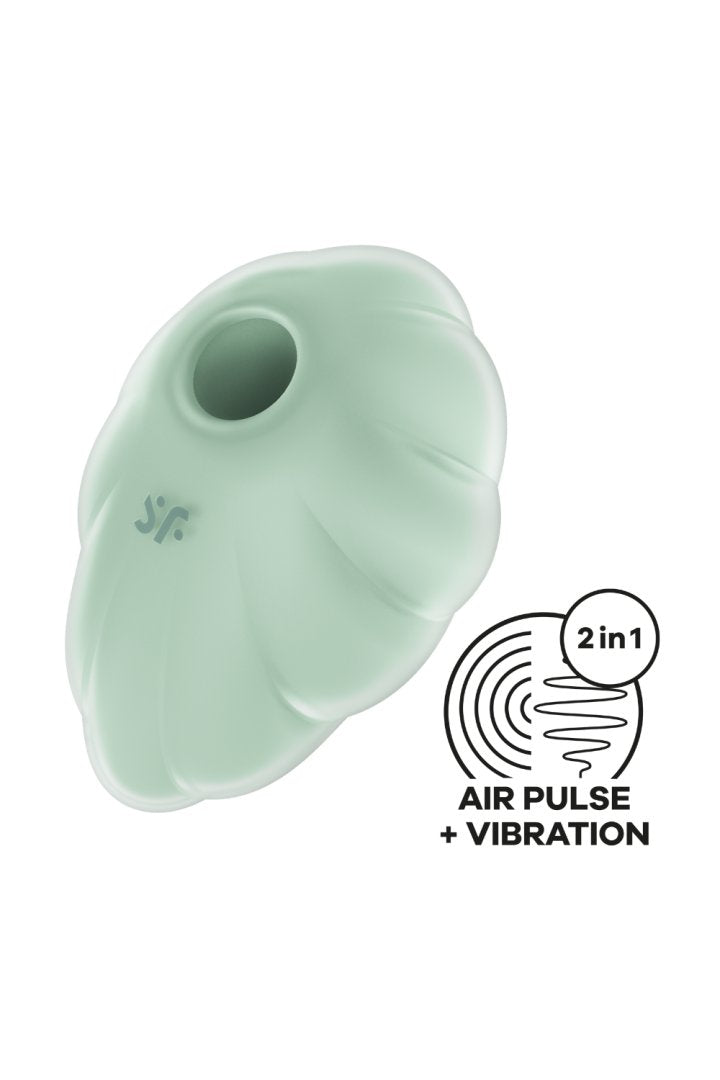Stimulateur clitoridien par onde de pression sans contact et par vibration USB vert menthe, Cloud Dancer Satisfyer