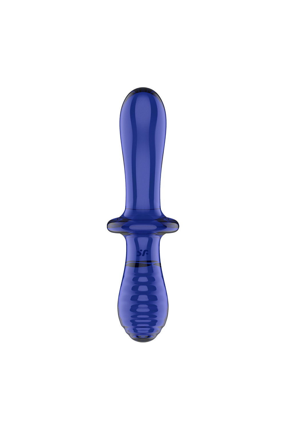 Gode en verre borosilicaté massif bleu Double Crystal Satisfyer