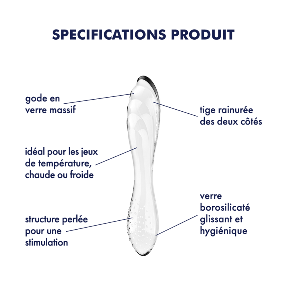 Gode en verre transparent haute qualité Dazzling Crystal 1 Satisfyer