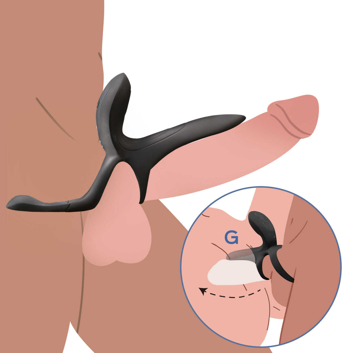 PLEASURE PIVOT Vibromasseur pour couples contrôlé par application - Noir