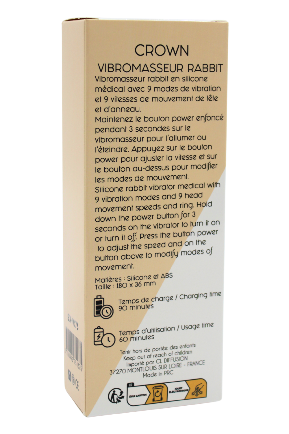 Vibromasseur Rabbit CROWN Double Action