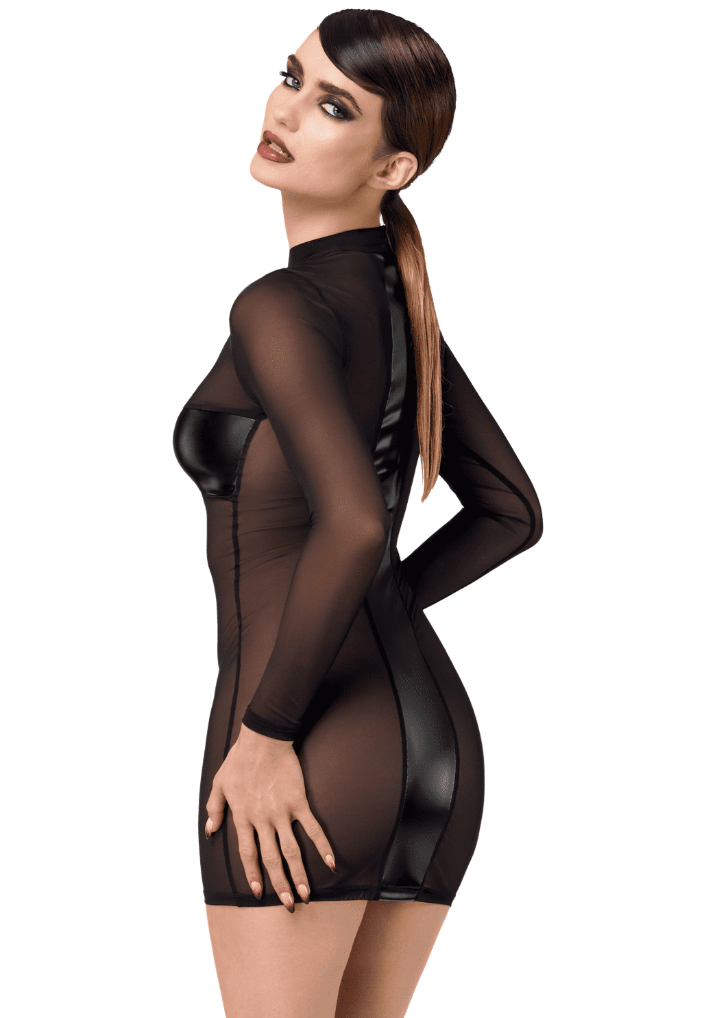 F369 Crossfire Mini Robe en maille et wetlook