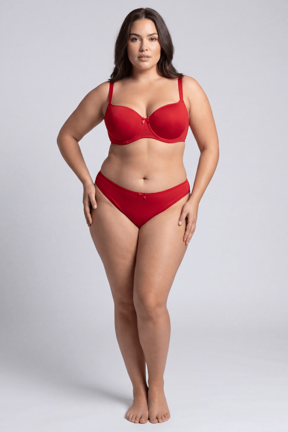 Culotte rouge en dentelle avec nœud en satin
